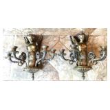 Pair of Solid Brass Wall Sconces