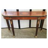 Inlaid Mahogany Finish Console Table