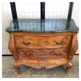 Carved Low (2) Drawer Chest