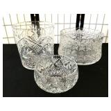 (3) pc. Cut and Pressed Crystal