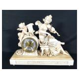 Mantle Clock, Woman with Violin and Chereb