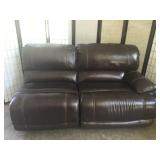 (2)pc Brown Leather Power Recliner