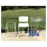 Wire Shelf, Chair, (4) Chrome Towel Rack
