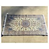 White and Blue Oriental Area Rug 60" x 106"