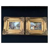 (2) Small Gold Framed Paintings