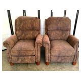 Matching Pair of Paisley Recliners