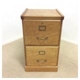 (2) Drawer Oak Filing Cabinet