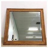 Oak Framed Beveled Glass Mirror