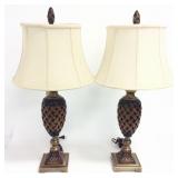 (2) Pineapple Base Lamps with Shades