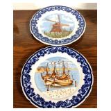 2 Delft Blue Decorated Plates