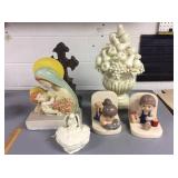Plastert Fruit Basket, Bookends, Madonna, Angel