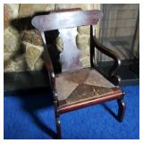 Antique Fireside Chair with Rush Seat