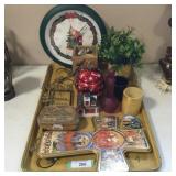 Dï¿½cor Lot, Cross, Barber Bottle, Candle Holders