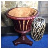 Wood Floor Urn, Basket