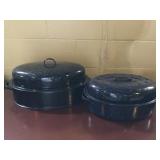 (2) Enameled Baking Pans