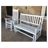 Wooden Slat Rocker and Glider