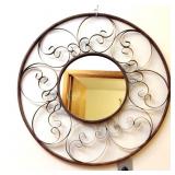 Round Metal Framed Wall Mirror