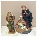 (2) Plaster Religious Figurines
