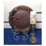 Lot, Inspirational Plate, Rack, Candle