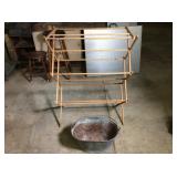 Galvanized Bucket and Towel Rack