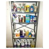 (4) Shelves, Bleach, Ammonia, Lysol, Window Cleane