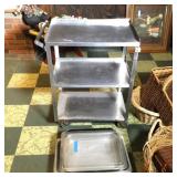 Stainless Steel Cart and Serving Trays