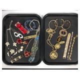 (2) Tray Lot of Assorted Costume Jewelry