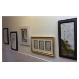 (8) Prints, Mostly Lighthouses, Needlepoint