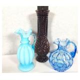 Art Glass Pitchers and Vase