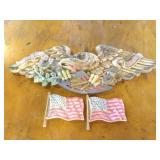 Plaster Patriotic Plaques, Eagle, Flags