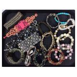 Tray Lot of Assorted Costume Bracelets #1