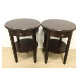 (2) Round Mahogany Stands