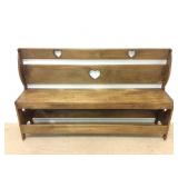 Pine Bench with Cut Out Heart Decoration