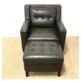 Jason Furniture, Leather Arm Chair and Ottoman