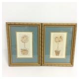 (2) Framed Topiary Prints