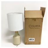 (2) Surya Tan and Natural Lamps with Shades NIB