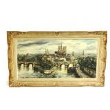 Painting on Canvas, Paris View, Raymond Breer