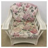 Acacia Wicker Arm Chair and Ottoman