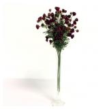 Crystal Vase with Miniature Faux Roses