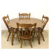Oak Kitchen Table and (4) Chairs