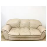 Beige Colored Leather Sofa