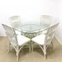 Glass Top Rattan Table & (4) Chairs