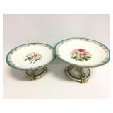 (2) Minton Turquoise Tazza Serving Plates