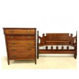2 pc Davis Cherry Tall Dresser and Bed