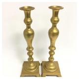 Pair of 18" Brass Candleholders