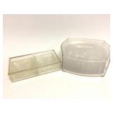 Set of Lucite Starburst Small Trays and Coasters