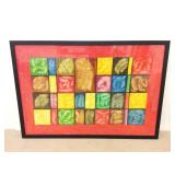 Colorful Mosaic Mixed Media Oil Painting
