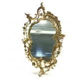 20th Century Brass Filigree Mirror with Birds