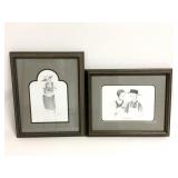 (2) P. Buckley Moss Framed Pencil Drawings