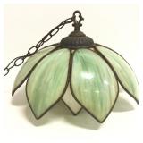 Vintage Slag Glass Swag Lamp